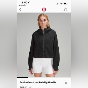 lululemon scuba oversized full hoodie new condition